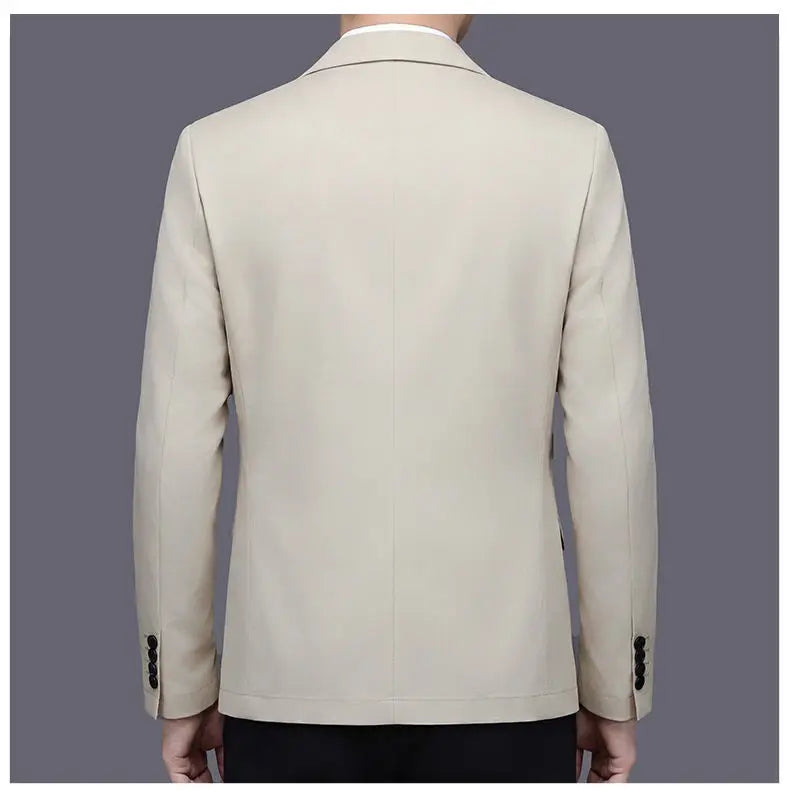 Men's Smart Casual Single-Breasted Collarless Blazer for Spring and Autumn