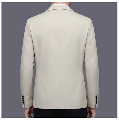 Men's Smart Casual Single-Breasted Collarless Blazer for Spring and Autumn