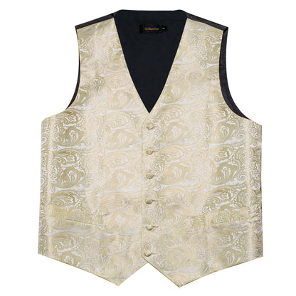 Men's Suit Vest Bow Tie Set – Formal Waistcoat with Necktie and Pocket Square for Weddings
