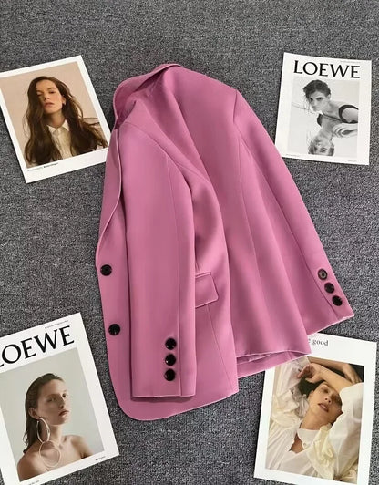 Elegant Office Lady Blazers for Women 2025 Fashion Long Sleeve Single Button Blazer Coats Female Top Suit Jackets Outerwears