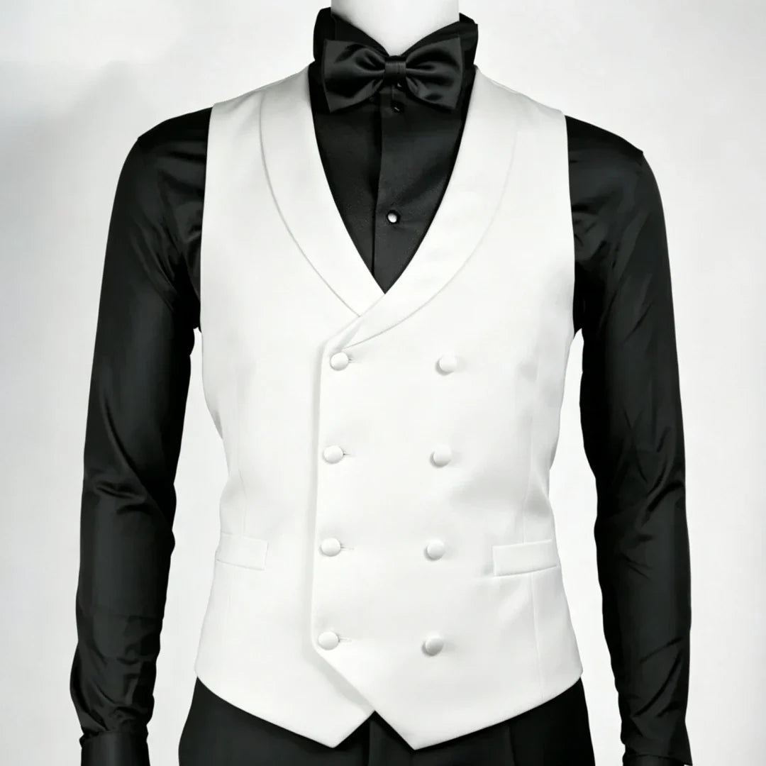 Men's Double Breasted Formal Vest – Classic Gray Waistcoat for Weddings & Business