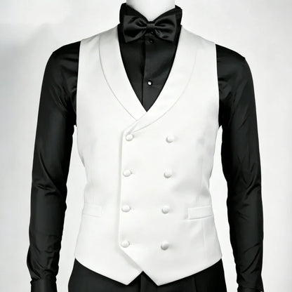 Men's Double Breasted Formal Vest – Classic Gray Waistcoat for Weddings & Business