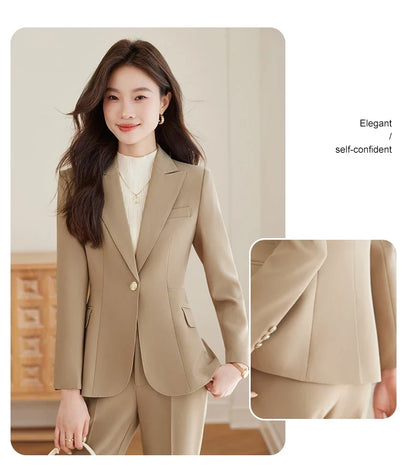 Fashionable professional women's clothing, high quality two-piece pants + blazer. Elegant, exquisite, comfortable