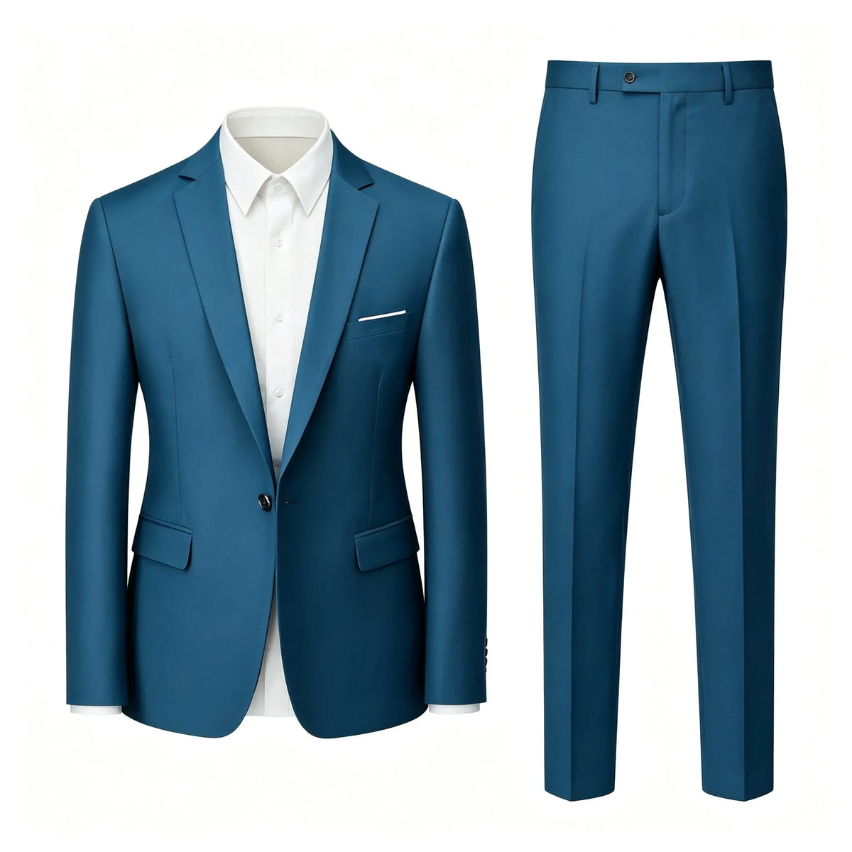 Men's Suit Set Wedding Elegant High Quality Blazer Pants Slim Fit Wrinkle Resistant Business Formal Breathable Durable