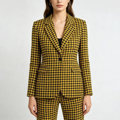 Classic 2 Pieces Suits One-Button Women's Elegant Notch Lapel Slim Fit Jacket Pants Full Sets Customized Vintage Blazer Prom