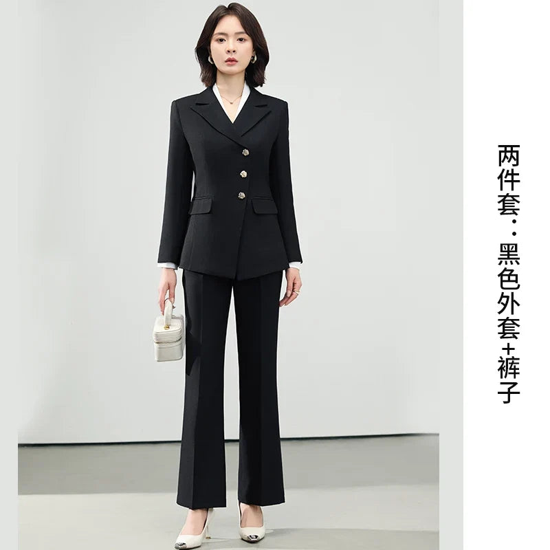 Fashionable professional women's wear, exquisite elegant two-piece suit jacket + pants, new style for autumn/winter 2025
