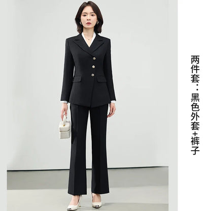 Fashionable professional women's wear, exquisite elegant two-piece suit jacket + pants, new style for autumn/winter 2025