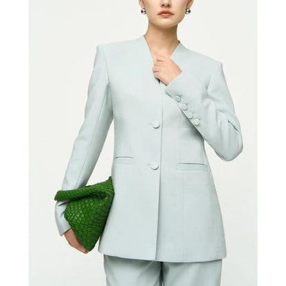 Elegant Solid Color Women Pants Set High-end Single Breasted Female Two Pieces(Blazer+Trousers)ropa de mujer ofertas