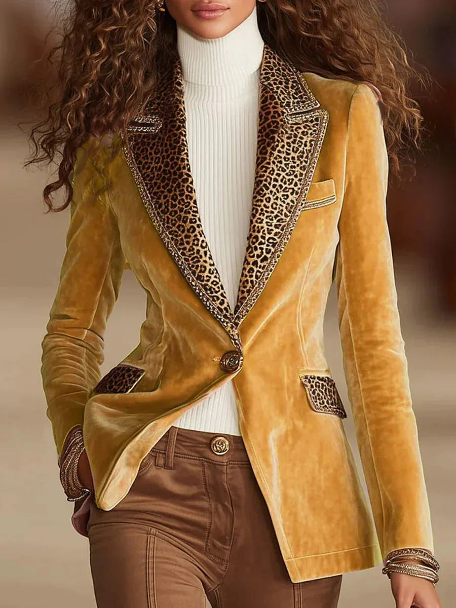 Women's Long Sleeve Velvet Jacket Pure Color Splicing Lace Independent Station Fashion Autumn Season Regular Thickness Polyes...