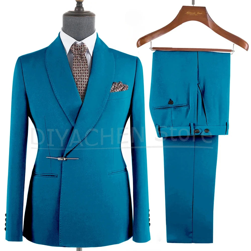 Ternos Masculino – Smoking Masculin à Revers Métalliques, Tissu Formel, Cigar Masculino
