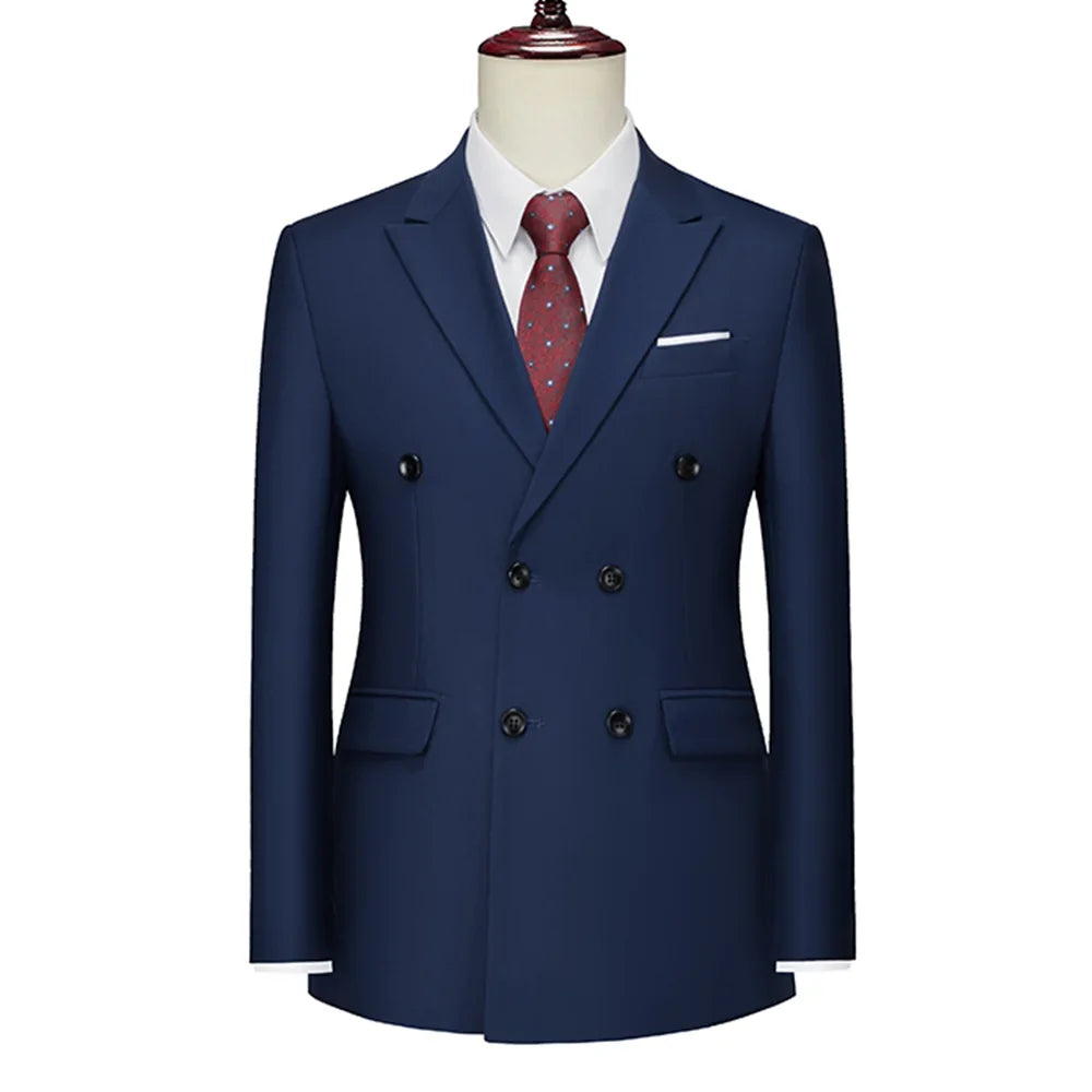 Men's Double Breasted Blazer – Slim Fit Suit Jacket for Wedding, Prom & Business