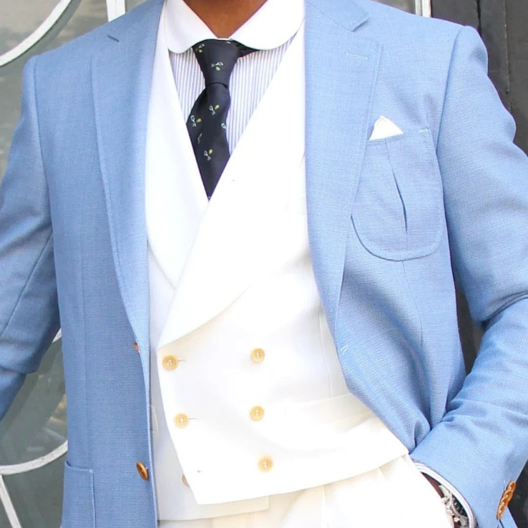 Men's Double Breasted Formal Vest for Weddings, Prom & Business