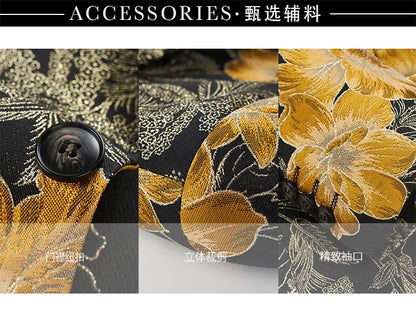 Men's High-Quality Fashion Suit Handsome Personality Stage Performance Banquet Business Casual Wear