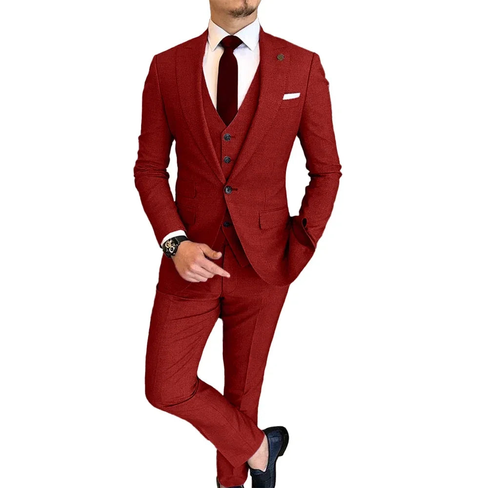 Men's Slim Fit Single Breasted Suit for Weddings, Graduation & Smart Casual Wear – Multi-Color