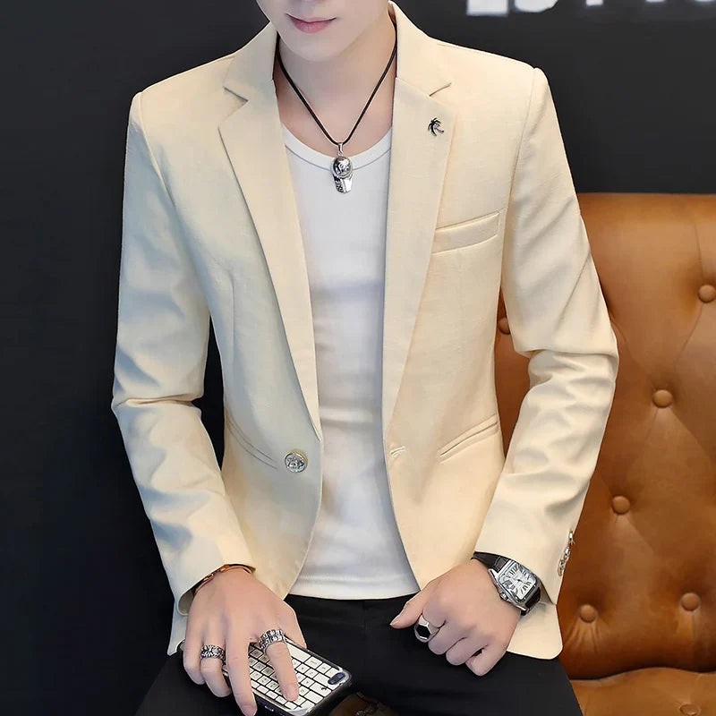 Blazer: Outdoor Fashion, Business-style, Gentleman's Wedding Host, Campus Casual, Relaxed, Korean-style, Youthful Men's Blazer