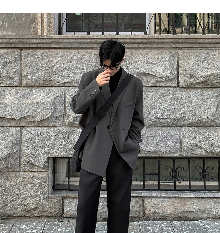 Blazers Men Casual Loose Suit Jackets Male Korean Leisure Daily Streetwear All-match Simple Suit-tops  blazer mascullino