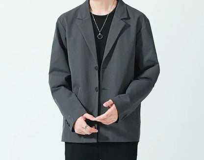 Men's Autumn Winter Loose Korean Style Casual Blazer Trendy Single Breasted Suit Jacket