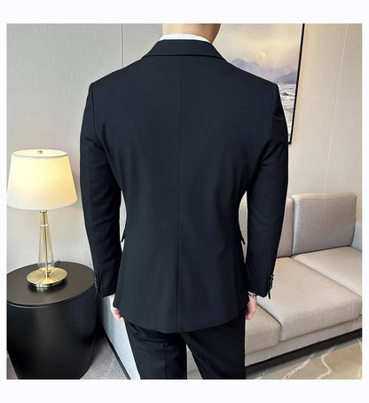 Plus Size 6XL 5XL Men Formal Business Suit 3 Set Pieces Classic Slim Fit Business Suits Sets Autumn Men Wedding Party Tuxedo