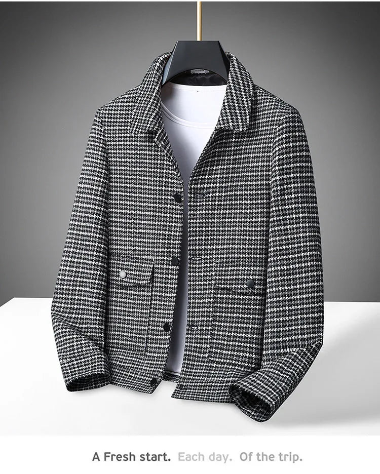 Large Size Men's Casual Jacket Lapel Shirt Handsome Spring Autumn Plus Fat Trendy Brand Loose Top for Youth