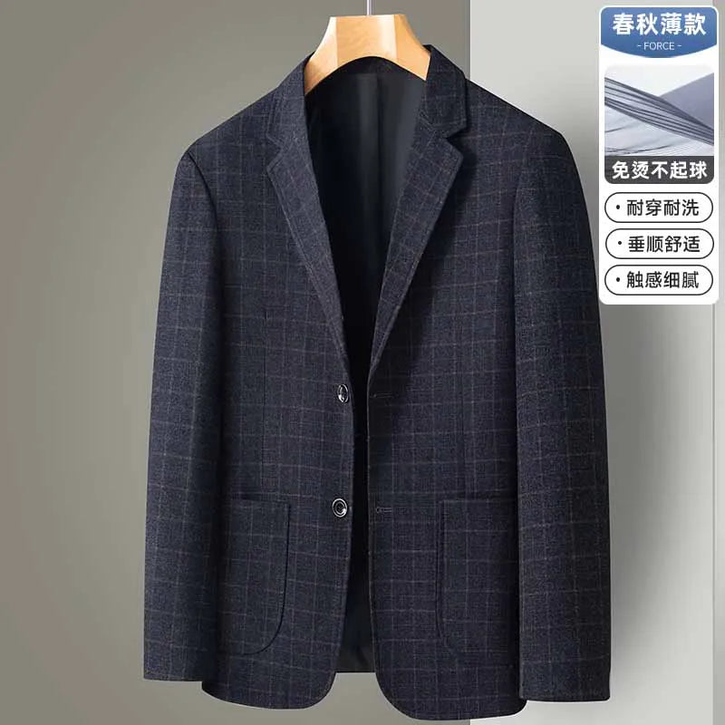 Men's Casual Loose Fit Blazer 13 Colors All-Season Plaid Suit Jacket for Men