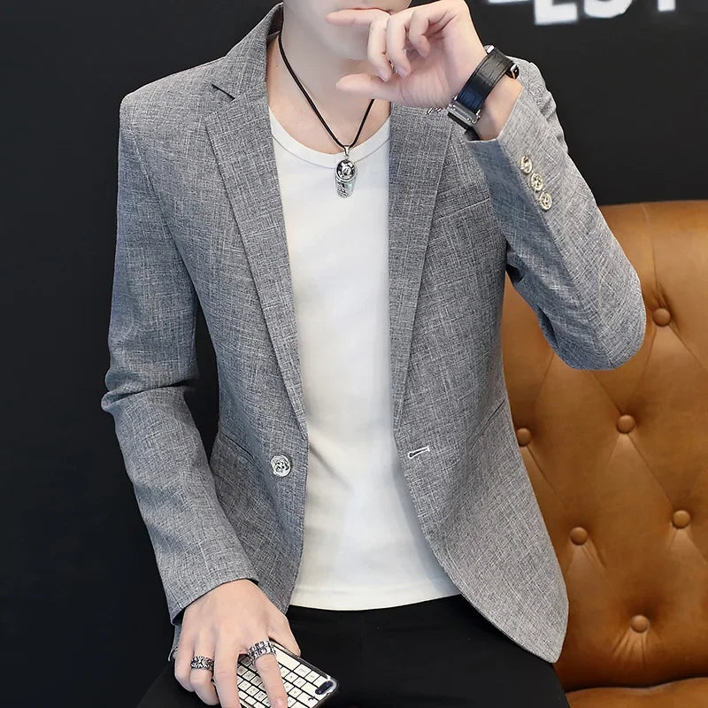 Blazer: Outdoor Fashion, Business-style, Gentleman's Wedding Host, Campus Casual, Relaxed, Korean-style, Youthful Men's Blazer