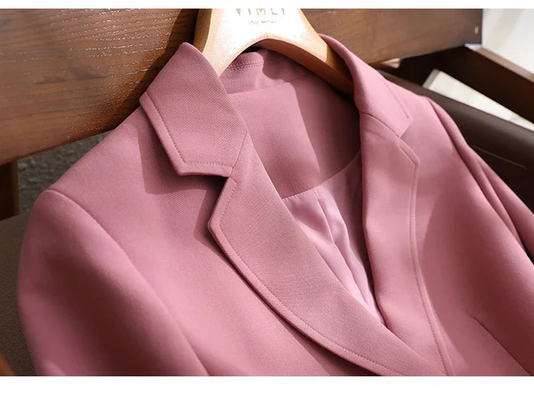 2026 Autumn Blazers Jacket for Women Elegant Korean Fashion Short Slim Jacket Solid Long Sleeve Work Office Blazers V7876