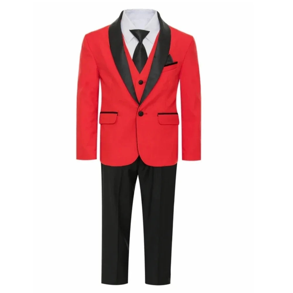 Boys 3-Piece Slim Fit Suit Set for Kids Wedding Prom and Formal Occasions