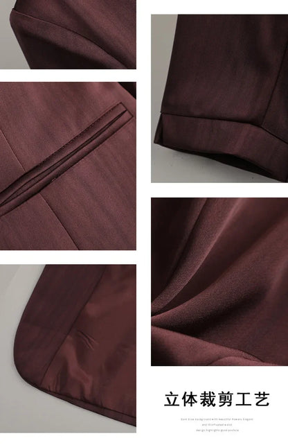 Elegant Women 2025 Spring Summer Professional Suit OL Business Interview Manager Commuting Work Wear Blazer And Pants Sets