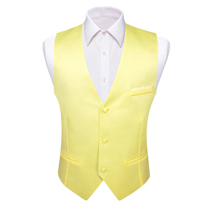 Men's Satin Vest Slim Fit Single-Breasted Waistcoat for Weddings and Formal Occasions