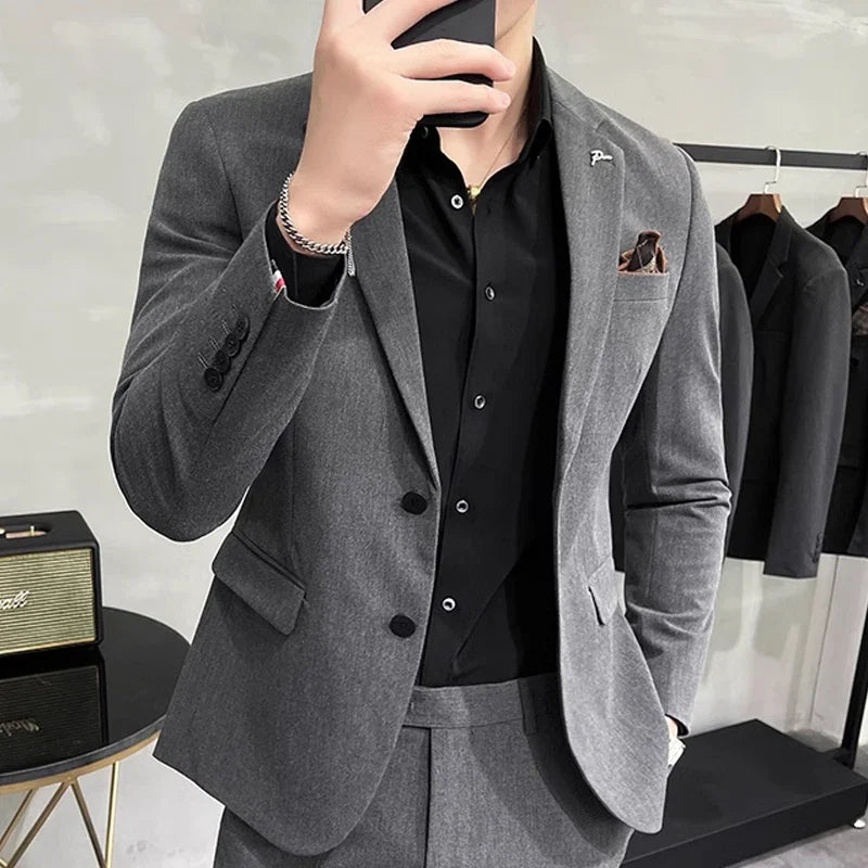 Men's Blazer Suit Jacket – Smart Casual & Business Style – 1 or 2 Button – Wedding & Party
