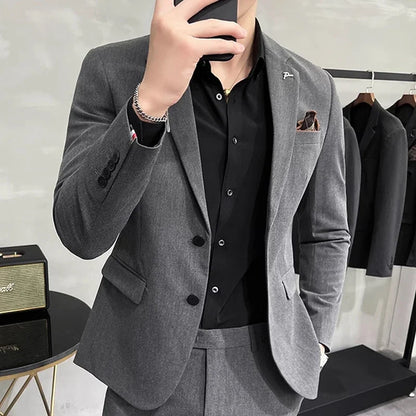 Men's Blazer Suit Jacket – Smart Casual & Business Style – 1 or 2 Button – Wedding & Party