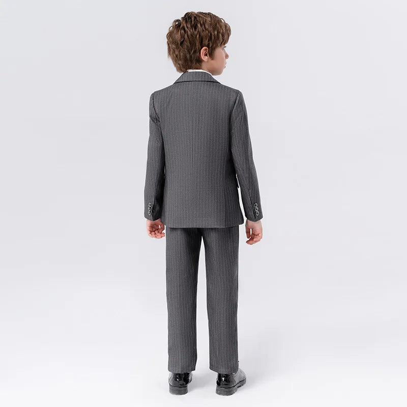 1-14Years Boys 3Pieces Formal Suits Set Kids Suit Jacket Vest Trousers Children's Wedding Birthday Party Pageboy Outfit