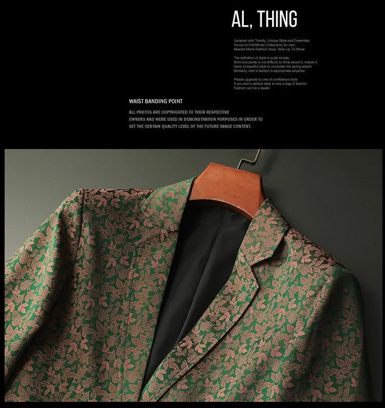 Luxury Retro Suit Jacket for Men Fashion Casual Business Formal Jackets Social Streetwear Office Blazers Men's Clothing M-4XL
