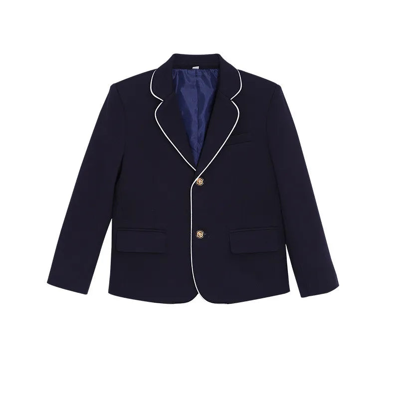 Kids School Uniforms Girls British Japanese Navy Jacket Suit Dress Boys Blazer Formal Outfits Chidren Student Clothes Class Sets