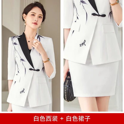 Mid-Sleeve Suit, Pants, Elegant Temperament, Most Unique, Spring and Summer, 2024 New