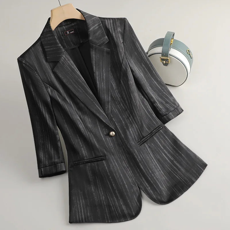 Elegant Women 2025 Spring Summer Professional Suit OL Business Interview Manager Commuting Work Wear Blazer And Pants Sets