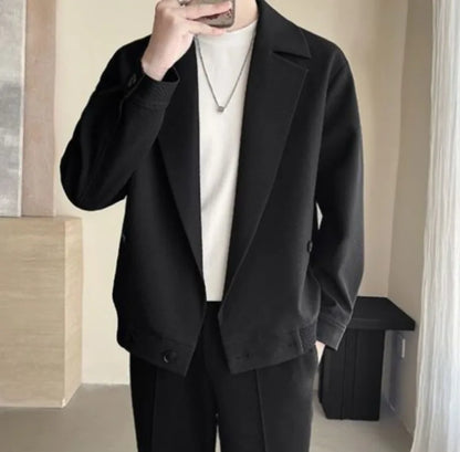 TikTok Trend Men's Autumn Designer Cropped Blazer High-End Casual Jacket Fashion Short Suit Outerwear