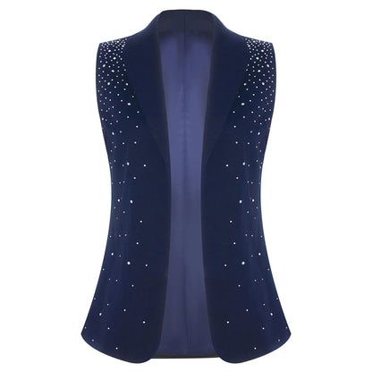 Women's Waistcoat Club Disco Music Festival V-neck Sequins Vests Fashion Woman Sleeveless Vest Tops Lady Nightclub Outfit