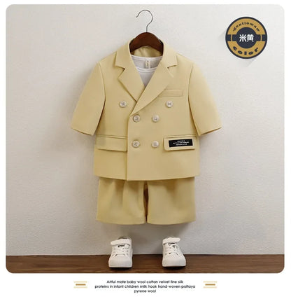 Boys Green Summer Photography Suit Kids Formal Wedding Dress Baby Birthday Dress Children's Day Performance Ceremony Costume