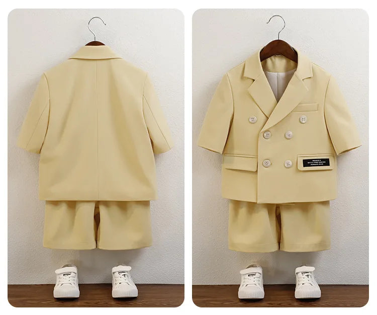 Boys Green Summer Photography Suit Kids Formal Wedding Dress Baby Birthday Dress Children's Day Performance Ceremony Costume