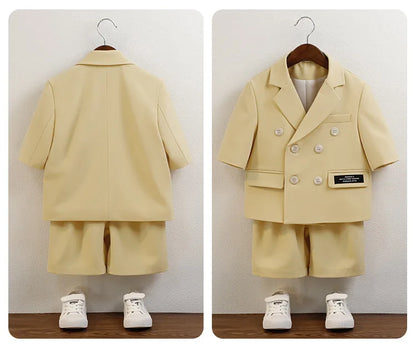 Boys Green Summer Photography Suit Kids Formal Wedding Dress Baby Birthday Dress Children's Day Performance Ceremony Costume
