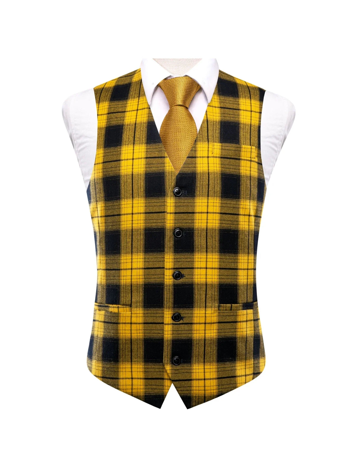 Men's Formal Vest – Retro Plaid Waistcoat for Weddings & Special Occasions