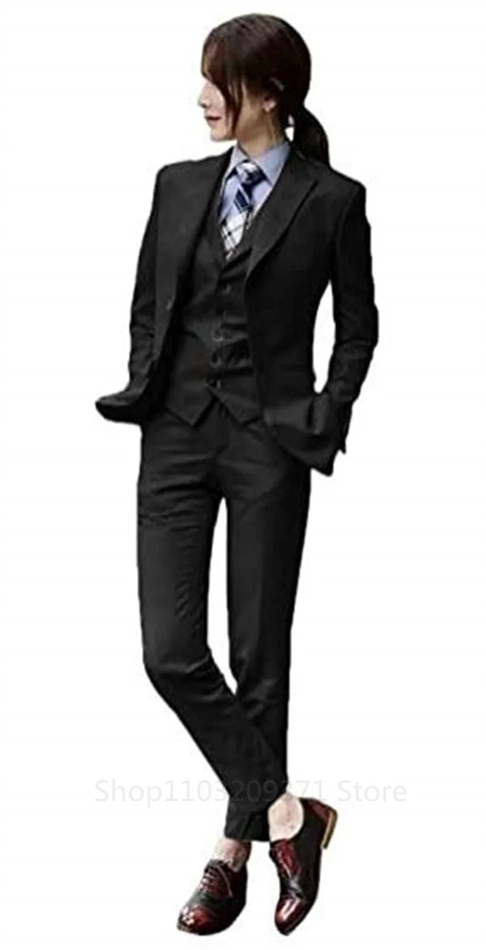Women's Pant Suit 3-Piece Blazer Set for Formal Office and Wedding Occasions