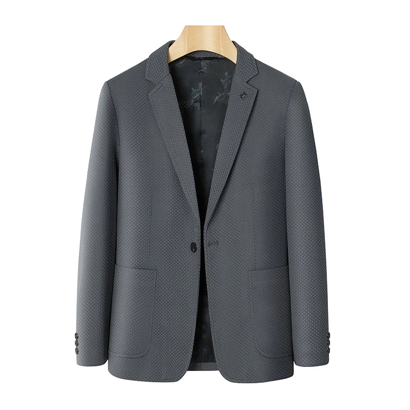 Men's Slim Fit Plaid Blazer for Weddings, Business & Casual Wear – Single Breasted