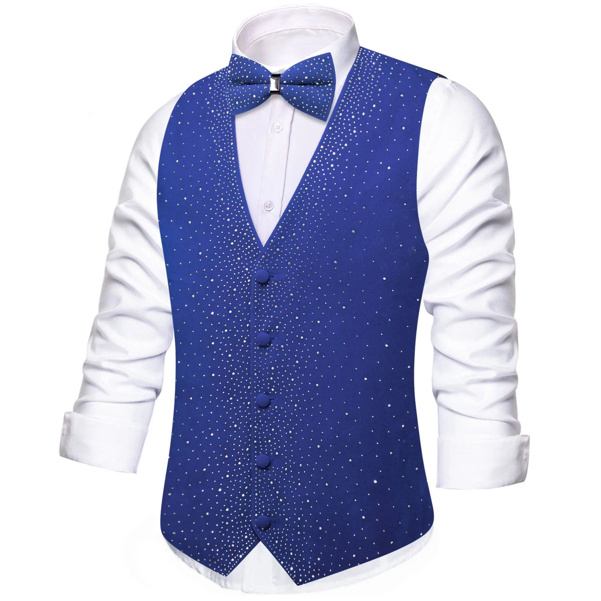 Men's Sequined Suit Vest & Bow Tie 3-Piece Set Black Green Red for Weddings & Evening Parties