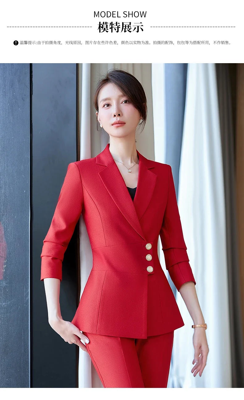 New fashion professional women's clothing for 2025, high-quality two-piece suit jacket + pants. Elegant and charming