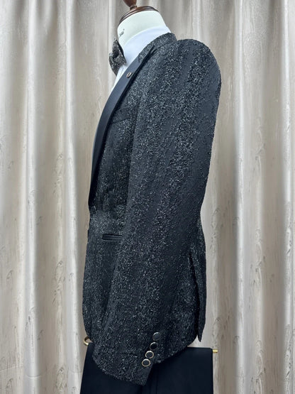 Glitter Luxurious Men's Formal Suits 3 Pieces Dancing Wear Elegant Peak Lapel Suit Set For Men Business Party Outfit S-3XL