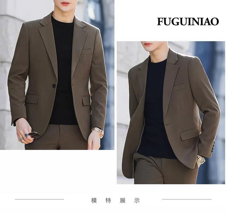 Blazer: Outdoor Men Fashion Gentleman Stylish and Versatile Trendy Casual Best for Best Man Formal Workwear Professional Blazer