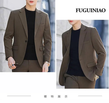 Blazer: Outdoor Men Fashion Gentleman Stylish and Versatile Trendy Casual Best for Best Man Formal Workwear Professional Blazer