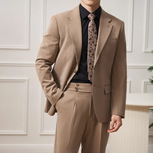 Elegant Single-Breasted Men's Wedding Business Suits Classic Groom Slim Fit Suit Formal ltalian Style Men Jacket Pants 2 Piece